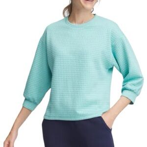 Chico’s Women's Zenergy® Jacquard Bubble-Sleeve Top Size 1